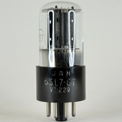 (1) Tested RCA JAN 6SL7GT Tube Mil Spec VT-229 Black Plates VIE Meatball Logo