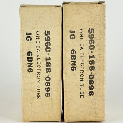 Tested Matched Pair 1959 GE JG 6BN6 Tubes and Boxes Codes 59-26 Mil Spec Tubes