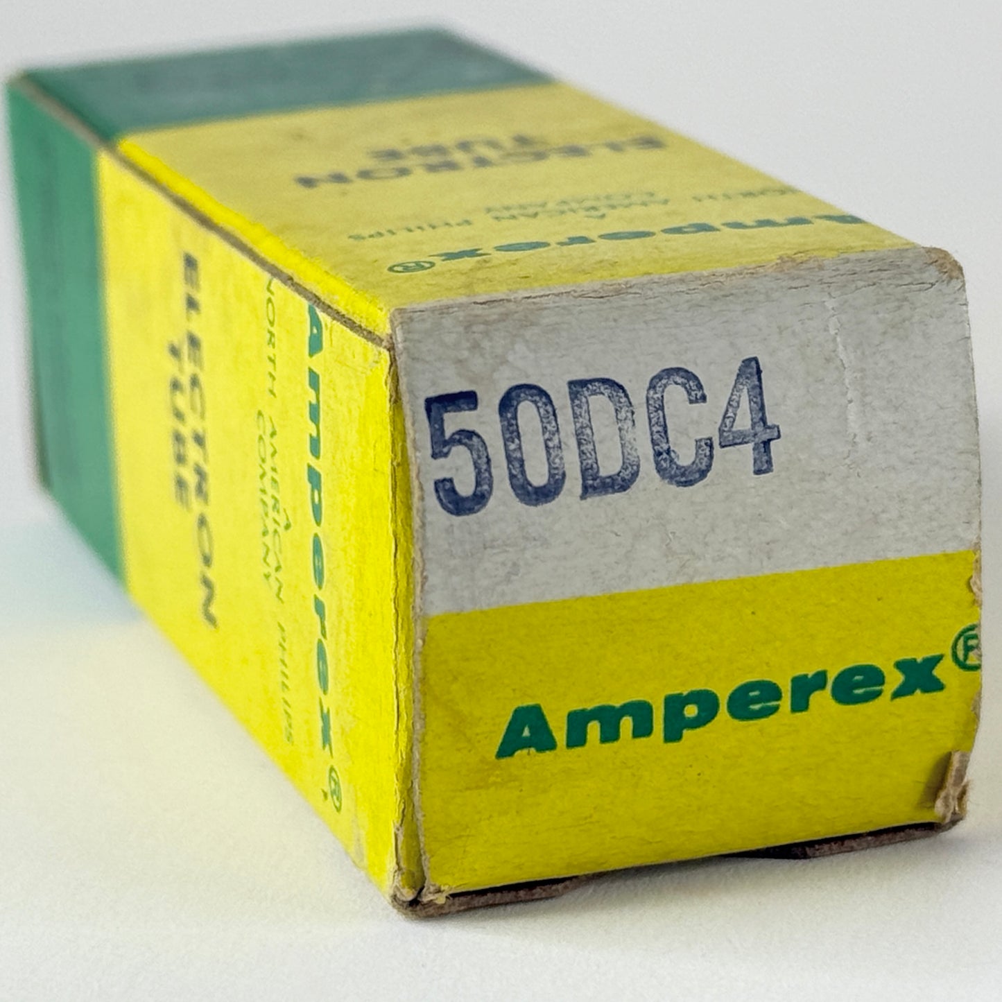 (1) Tested Amperex 50DC4 Tube with Box Gray Hourglass Plates Date Code 72-30