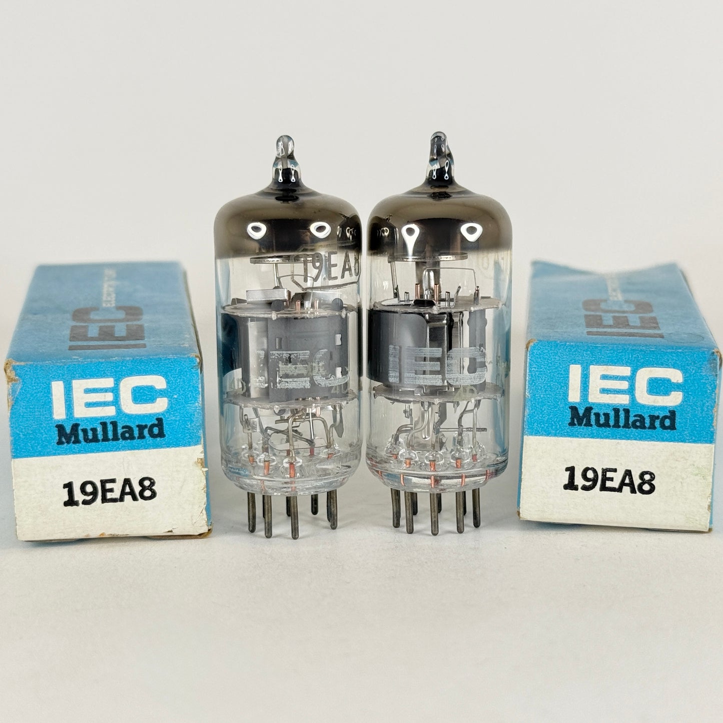 Tested Matched Pair IEC Mullard 19EA8 Tubes & Boxes Code 4D Japan Triode Pentode