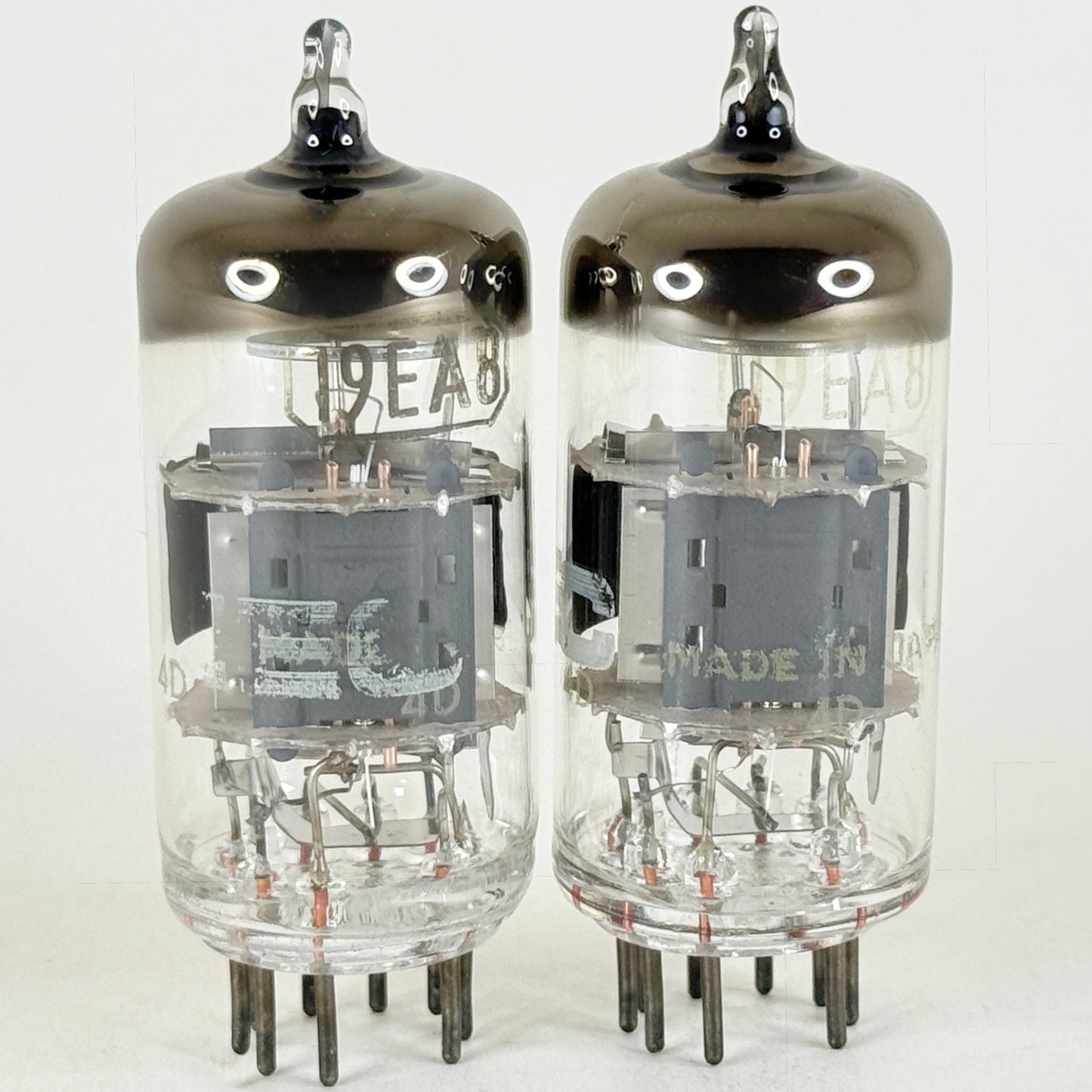 Tested Matched Pair IEC Mullard 19EA8 Tubes & Boxes Code 4D Japan Triode Pentode