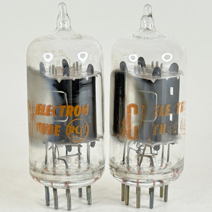 Tested Matched Pair RCA 7AU7 Tubes Date Codes AK AQ Twin Triode Vacuum Tubes