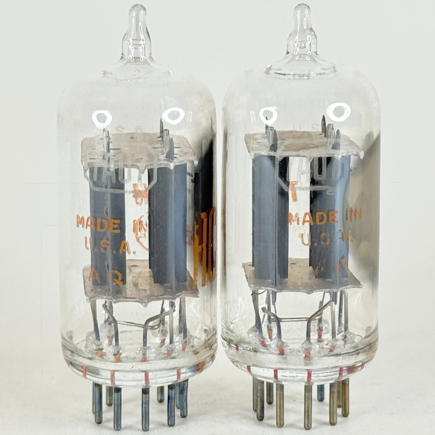 Tested Matched Pair RCA 7AU7 Tubes Date Codes AK AQ Twin Triode Vacuum Tubes