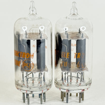 Tested Matched Pair RCA 7AU7 Tubes Date Codes AK AQ Twin Triode Vacuum Tubes