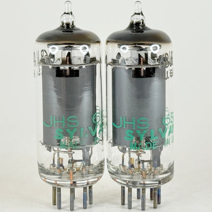 Tested Matched Pair 1965 Sylvania JHS 6BJ6A Tubes Mil Spec Codes 65-13 Pentodes
