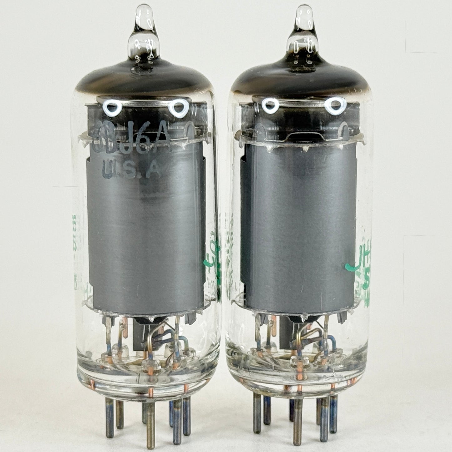 Tested Matched Pair 1965 Sylvania JHS 6BJ6A Tubes Mil Spec Codes 65-13 Pentodes