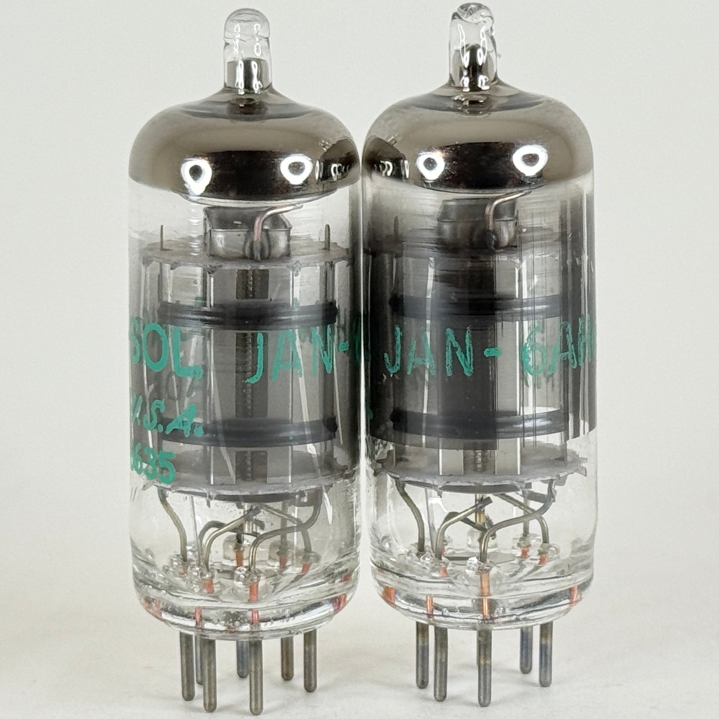 Tested Matched Pair 1966 Tung Sol JAN 6AH6WA Tubes Codes 6635 6AH6 WA Pentodes
