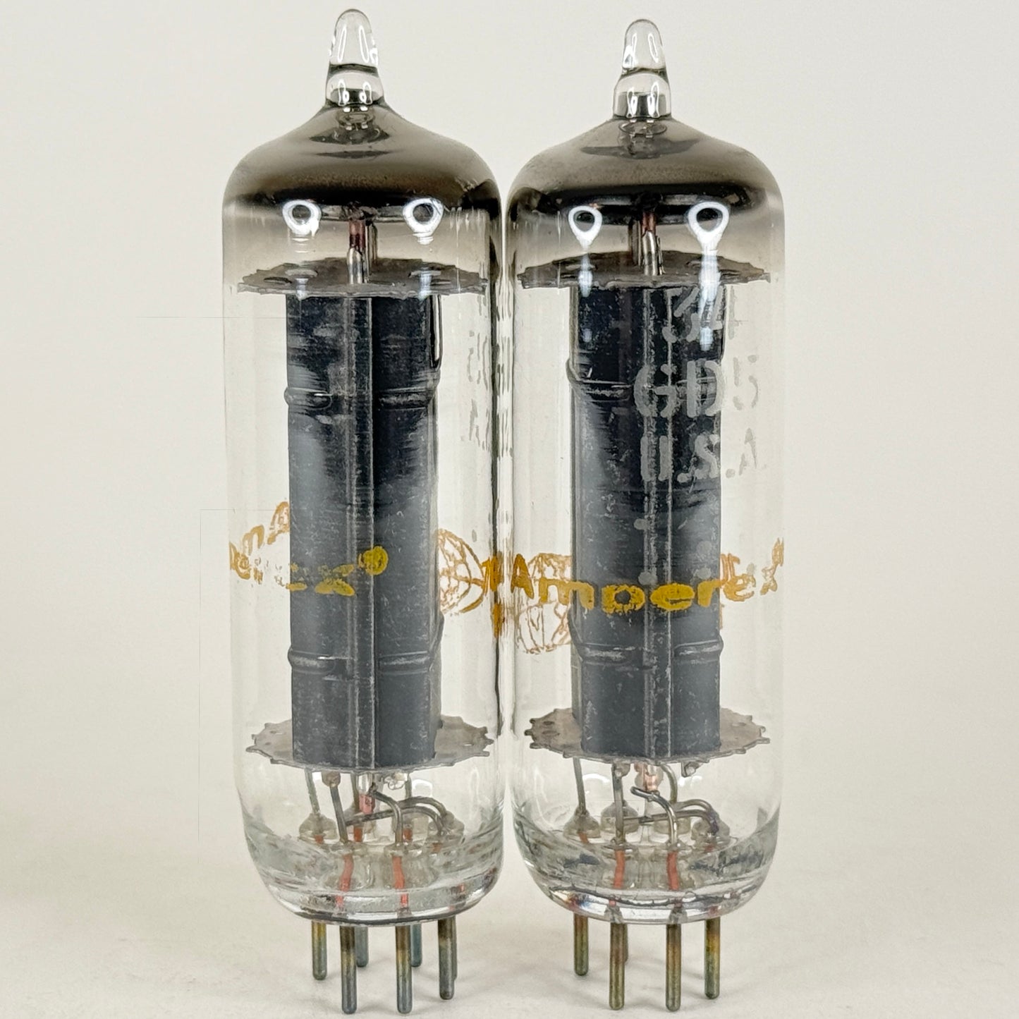 Tested Matched Pair Amperex 34GD5 Tubes & Boxes Codes 70-26 Power Output Pentode