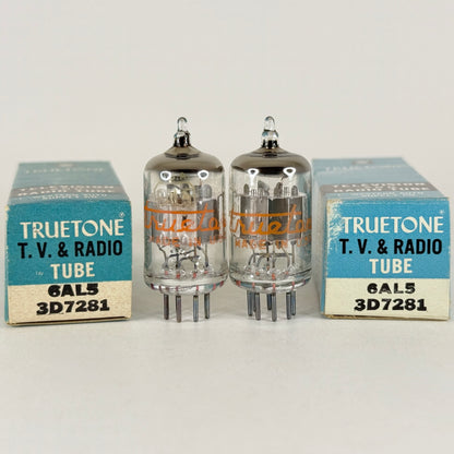 Tested Matched Pair Truetone 6AL5 Tubes with Boxes Twin Diode Vacuum Tubes