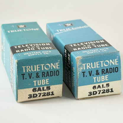 Tested Matched Pair Truetone 6AL5 Tubes with Boxes Twin Diode Vacuum Tubes