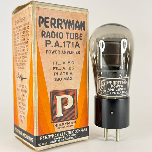 (1) Tested 1929 Perryman PA 171A Tube Type 71A Tube Original Box Engraved Globe