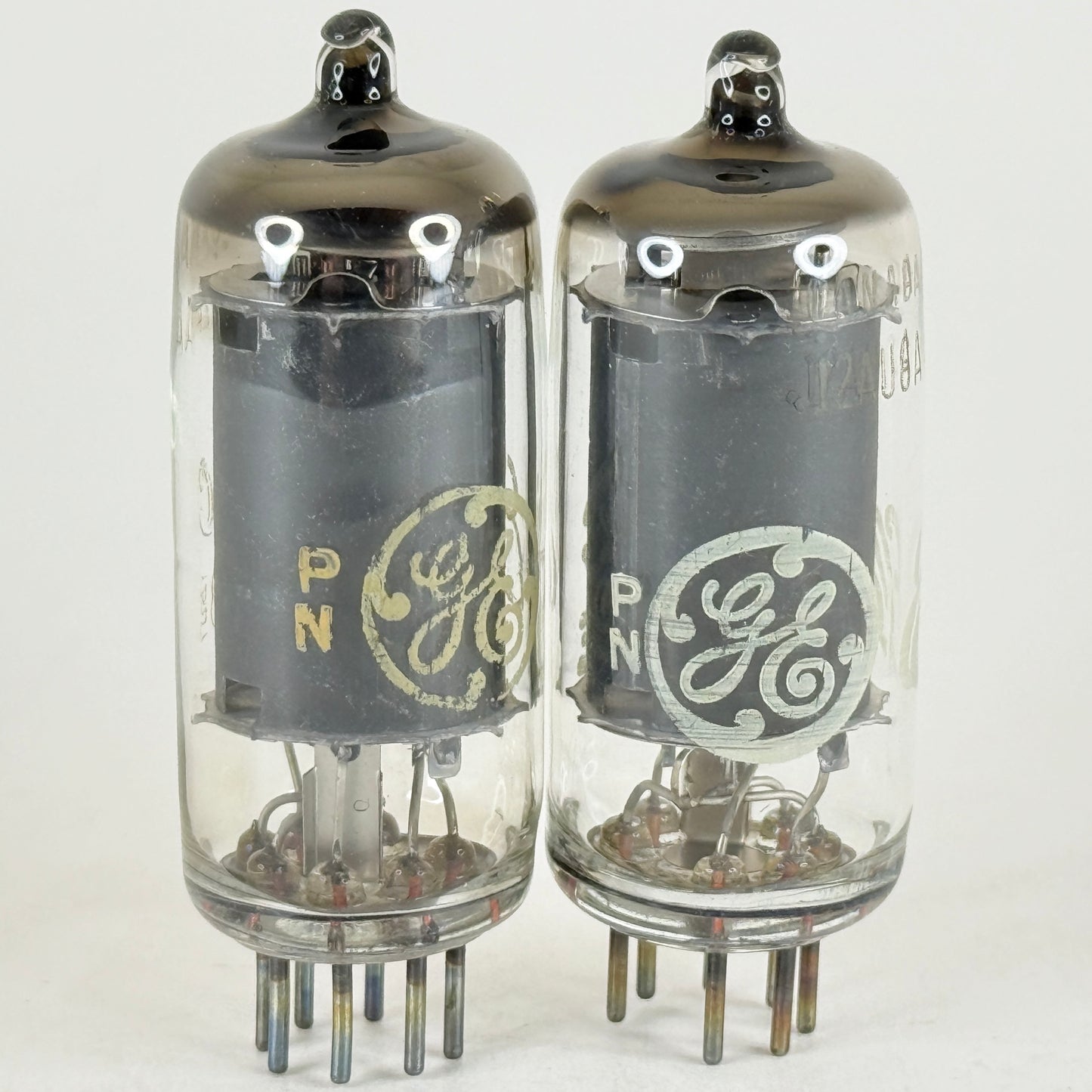 Tested Matched Pair GE 12AU6A Tubes Codes PN Made in Canada 12AU6 A Pentodes