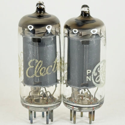 Tested Matched Pair GE 12AU6A Tubes Codes PN Made in Canada 12AU6 A Pentodes