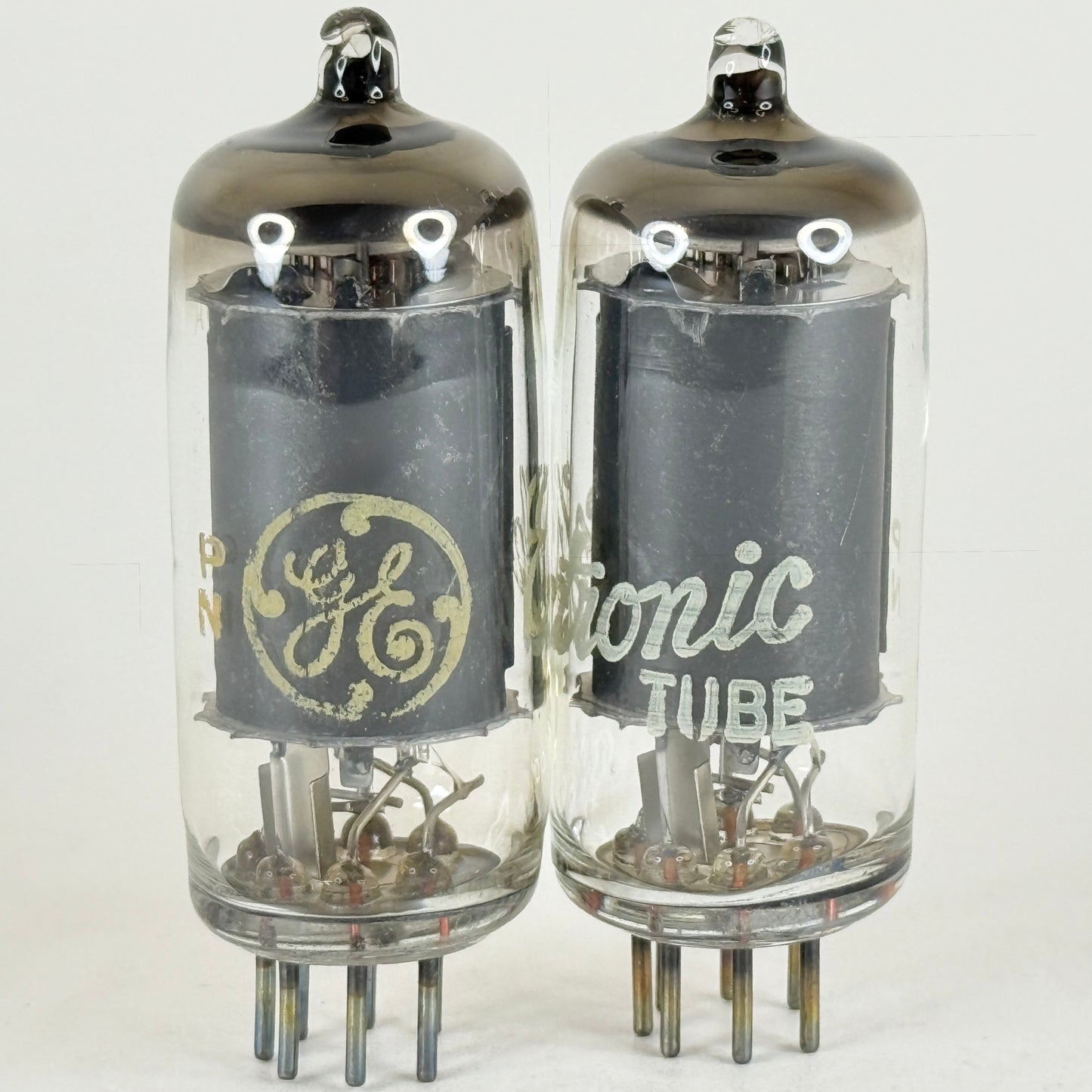 Tested Matched Pair GE 12AU6A Tubes Codes PN Made in Canada 12AU6 A Pentodes