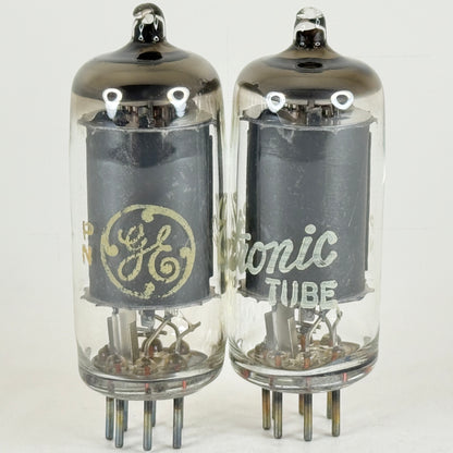 Tested Matched Pair GE 12AU6A Tubes Codes PN Made in Canada 12AU6 A Pentodes