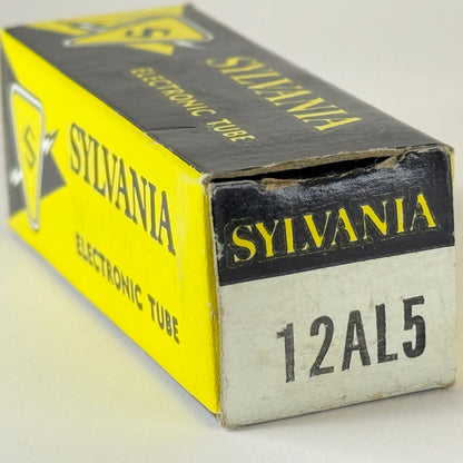 (1) Tested Balanced Sylvania 12AL5 Tube with Box Date Code NR ACL Dual Diode