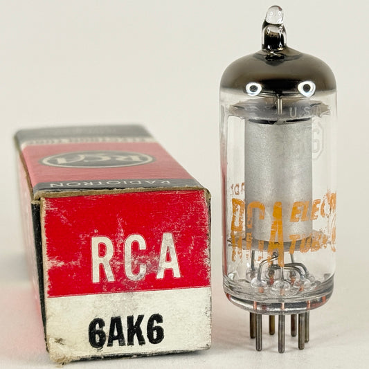 (1) Tested Very Strong RCA 6AK6 Tube and Box Date Code 61-24 Pentode Vacuum Tube