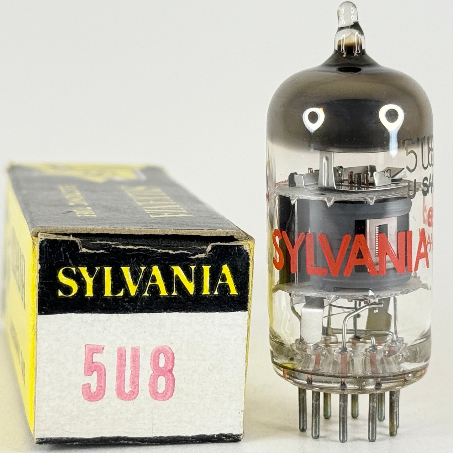 (1) Tested Sylvania 5U8 Tube Red Letters and Box Code ed AWV Triode Pentode Tube