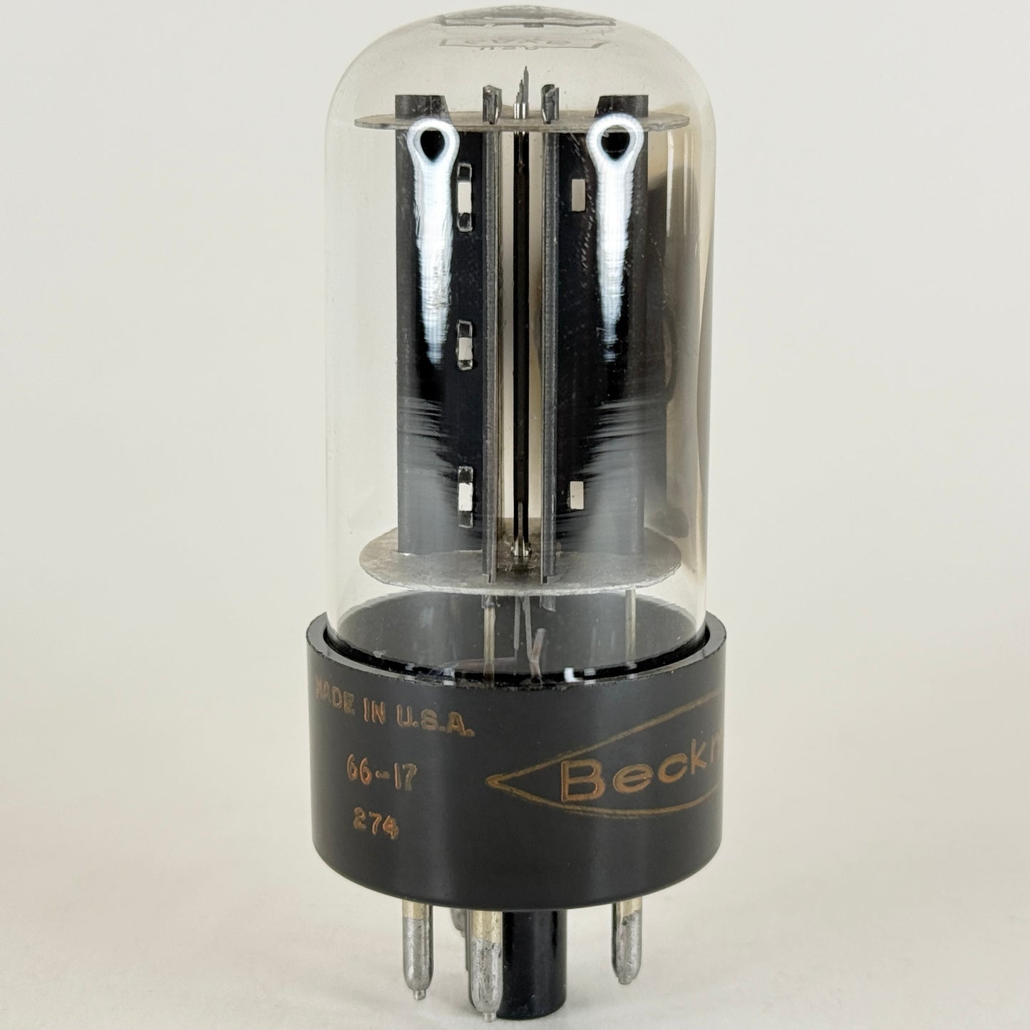 (1) Tested Beckman 6AX5GT Tube Code 66-17 RCA EIA Full Wave Rectifier Tube