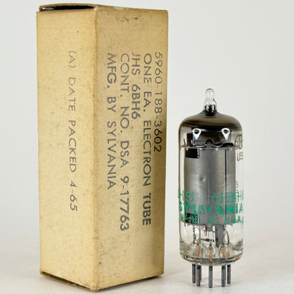 (1) Tested 1965 Sylvania 6BH6 Tube with Box Code 6528 Mil Spec Pentode Tube