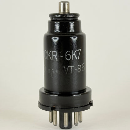 (1) Tested Ken-Rad JAN CKR 6K7 Tube VT-86 Date Code M3 Pentode Black Metal Tube
