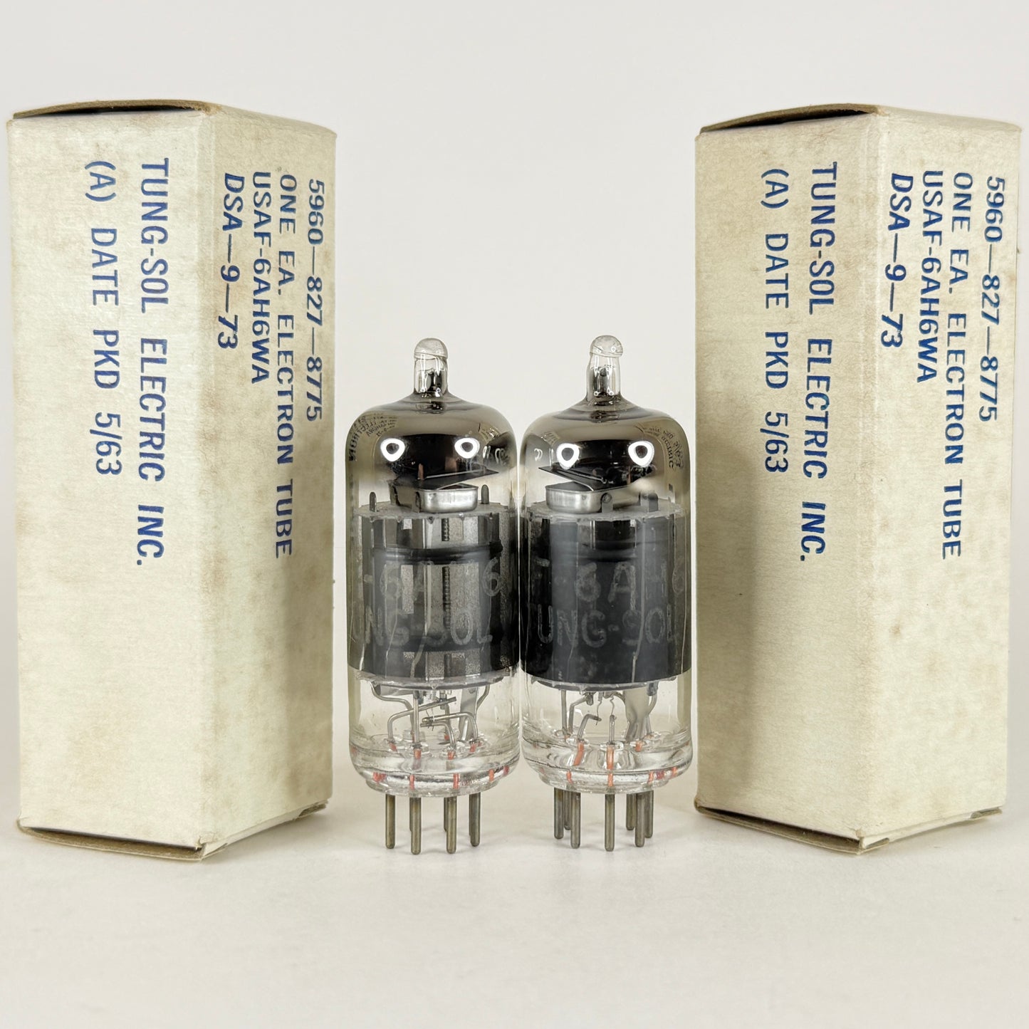 Tested Matched Pair 1963 Tung Sol JAN 6AH6WA Tubes Codes 6321 6AH6 WA Tube (a)