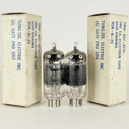 Tested Matched Pair 1963 Tung Sol JAN 6AH6WA Tubes Codes 6321 6AH6 WA Tube (a)