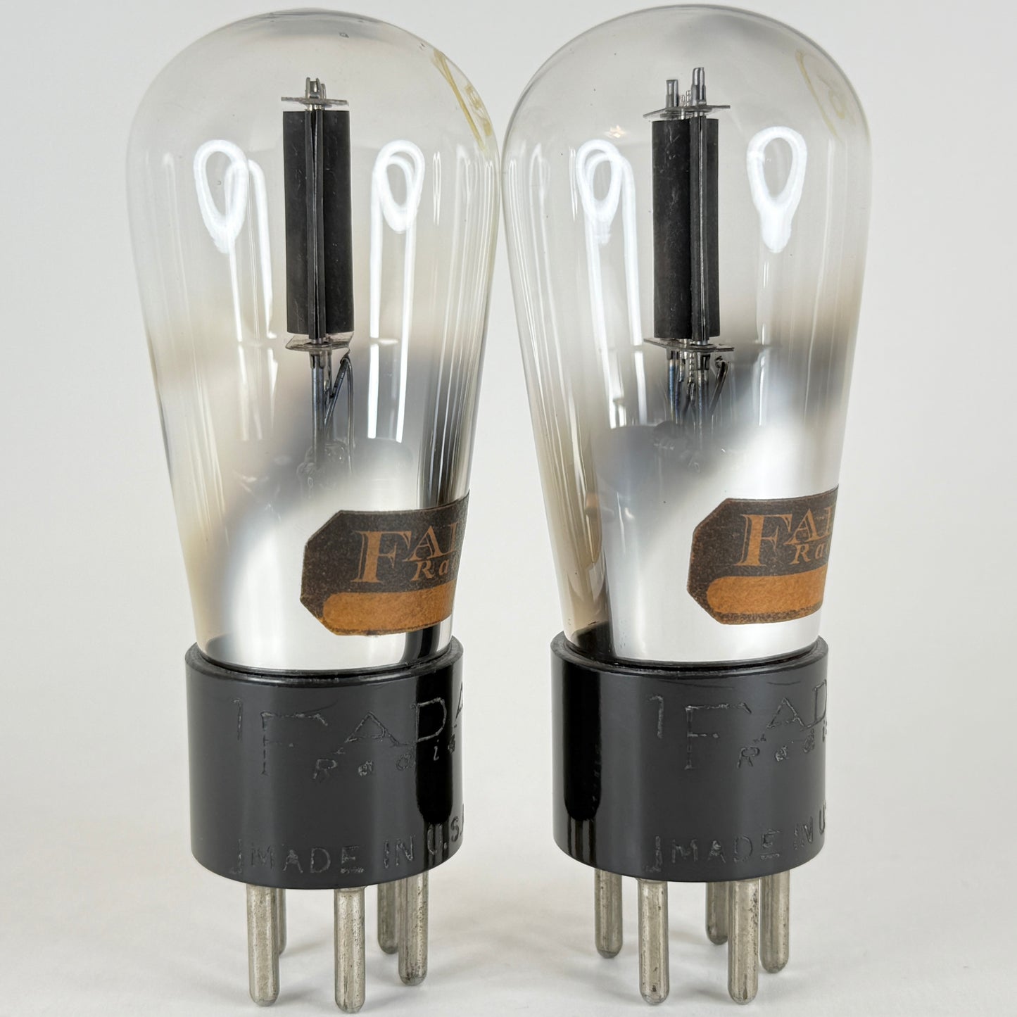 Tested Matched Pair Fada Radio Type 56 Tubes Engraved Base Globe Vacuum Tubes