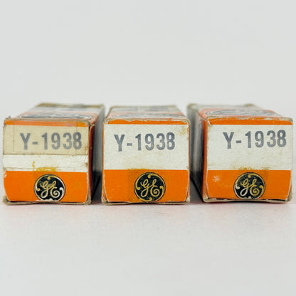 Lot of (3) GE Y-1938 VFD Tubes Vacuum Fluorescent Display Nixie Tubes with Boxes