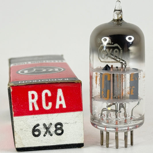 (1) Tested RCA 6X8 Tube with Box Code IF Triode Pentode Converter Vacuum Tube