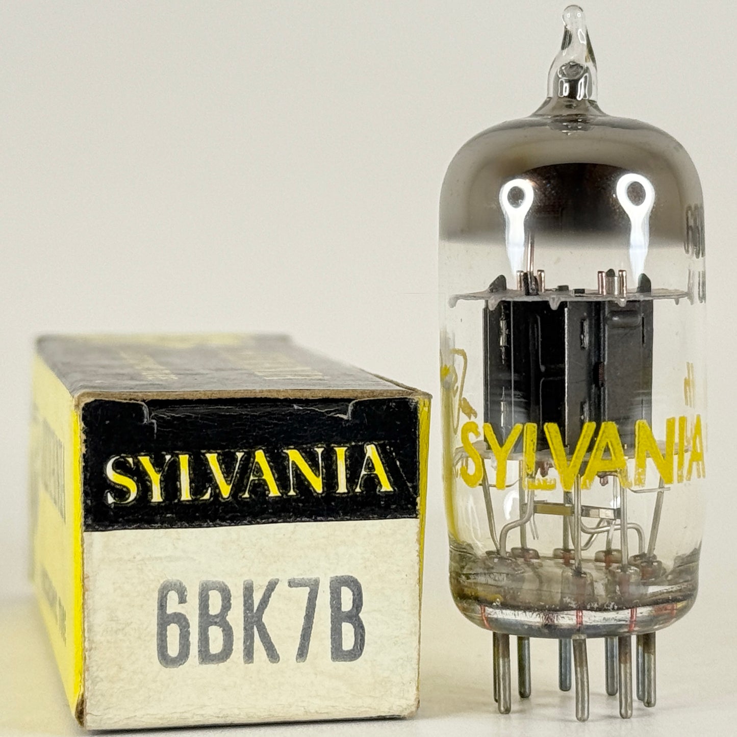 (1) Tested Sylvania 6BK7B Tube with Box Code fh EAJ 6BK7 B Twin Triode Tube (a)