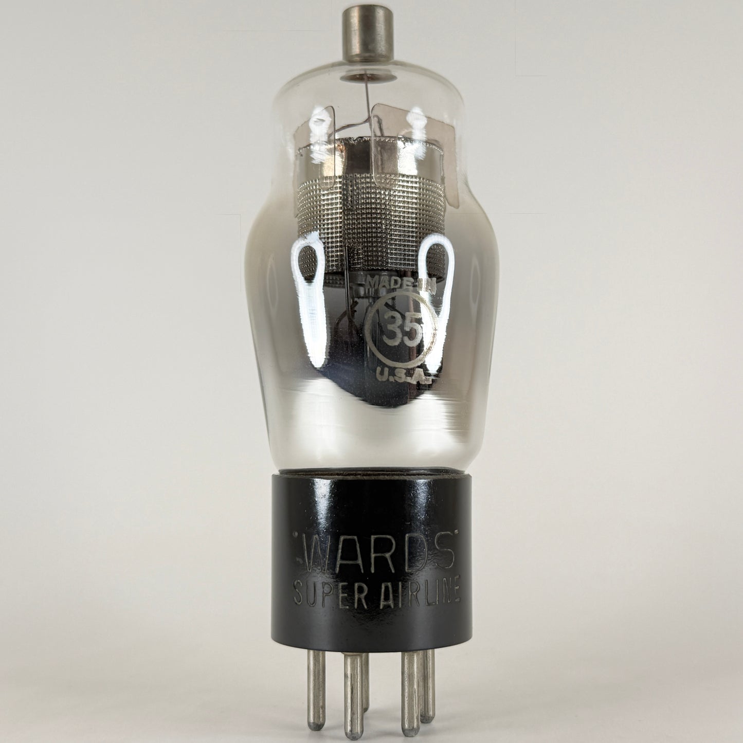 (1) Tested Strong Wards Super Airline Type 35 Tube Engraved Base Tetrode Tube