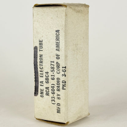(1) Tested 1961 RCA 6BC4 Tube with Box Date Code 61-13 Medium Mu Triode Tube