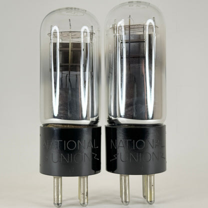 Tested Matched Pair National Union Type 20 Tubes (UX120 Equiv.) Engraved Bases