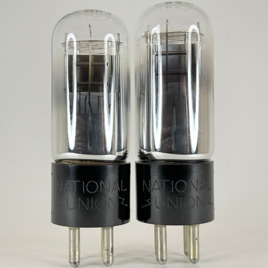 Tested Matched Pair National Union Type 20 Tubes (UX120 Equiv.) Engraved Bases