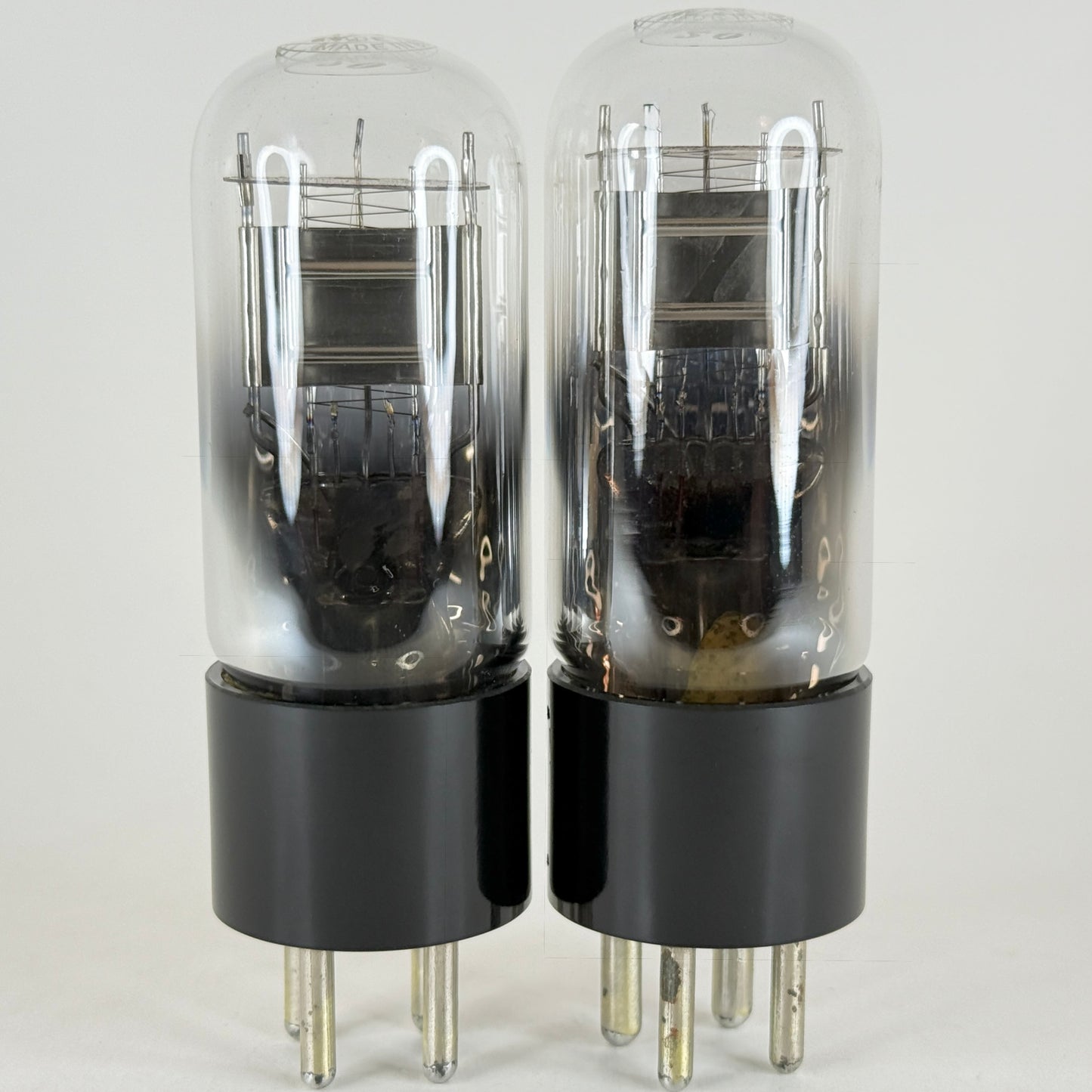 Tested Matched Pair National Union Type 20 Tubes (UX120 Equiv.) Engraved Bases