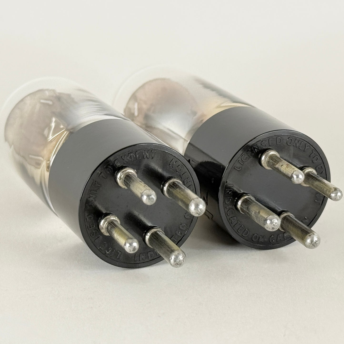 Tested Matched Pair National Union Type 20 Tubes (UX120 Equiv.) Engraved Bases
