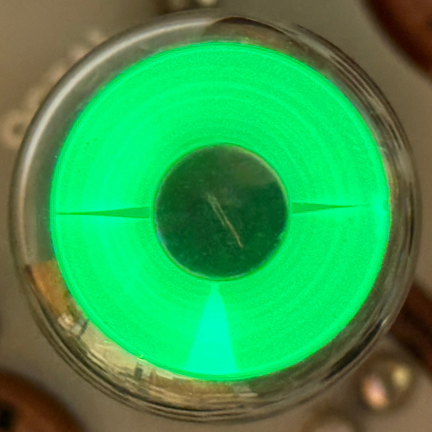 (1) Tested RCA 1629 Eye Tube Bright Green Code S6 Indicator Tube Magic Eye Tube