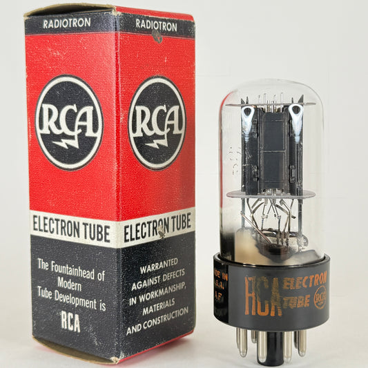 (1) Tested 1964 RCA 6SN7GTB Tube & Box Tall Bottle Black Plates Code AF 6SN7GT