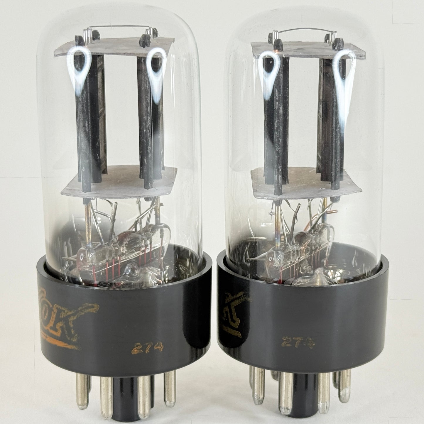 Tested Matched Pair Hickok 6SN7GTB Tubes Black Plates RCA EIA Codes 6SN7 GT