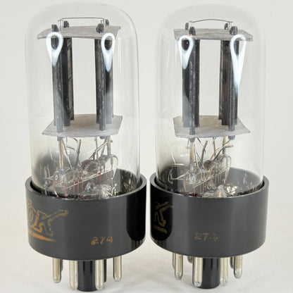 Tested Matched Pair Hickok 6SN7GTB Tubes Black Plates RCA EIA Codes 6SN7 GT