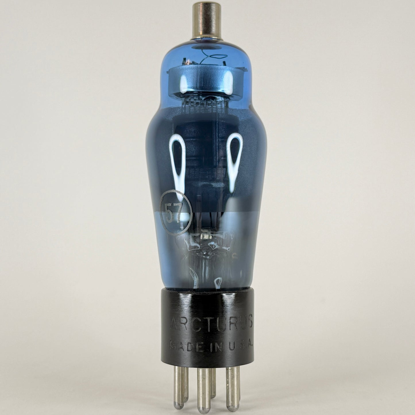 (1) Tested Arcturus Type 57 Tube Shouldered Blue Pentode Detector Tube (b)