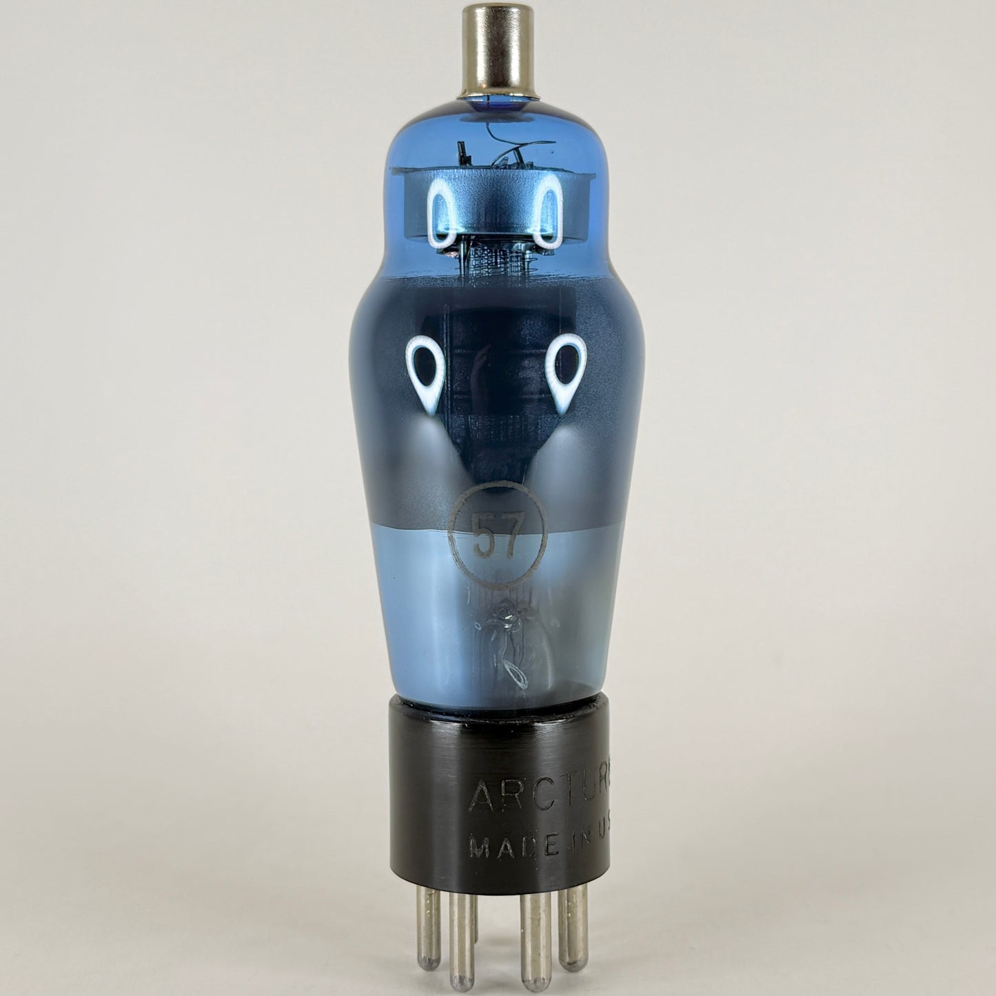 (1) Tested Arcturus Type 57 Tube Shouldered Blue Pentode Detector Tube (b)