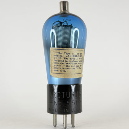 (1) Tested Arcturus Type 51 Tube with Label Blue Arcturus 551 Globe Tube (b)