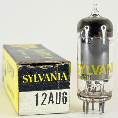 (1) Tested Sylvania 12AU6 Tube with Box Code af AAB Sharp Cutoff Pentode Tube