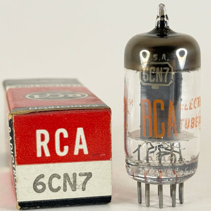 (1) Tested RCA 6CN7 Tube with Box Date Code AD Twin Diode Triode Vacuum Tube