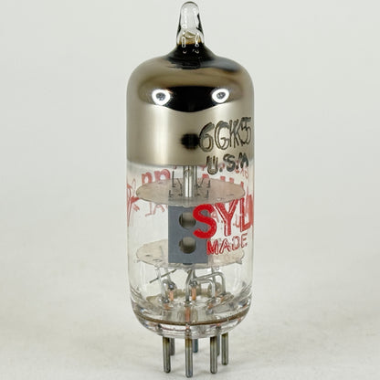 (1) Tested Sylvania 6GK5 6FQ5A Tube Red Letters with Box Code ag BAL 6GK5 Tube