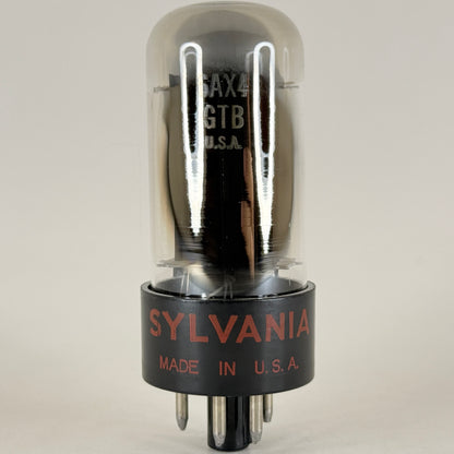 (1) Tested Sylvania 6AX4GTB Tube Red Letters Code ma EKE 6AX4 GT Rectifier Tube