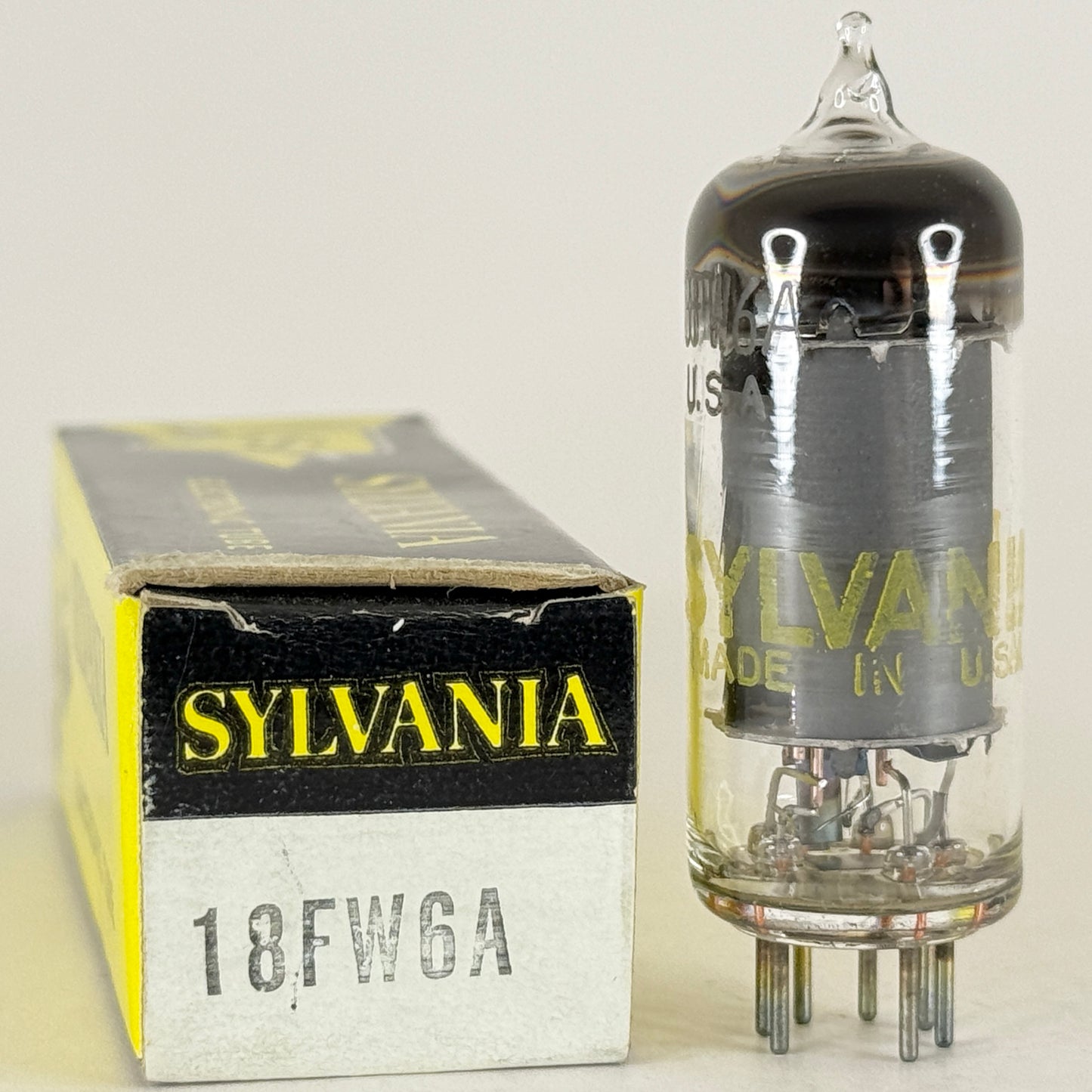 (1) Tested Sylvania 18FW6A Tube with Box Code NR ABK Remote Cutoff Pentode Tube
