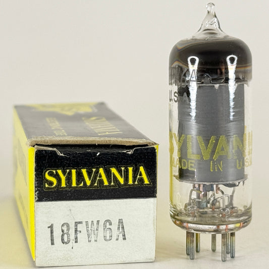 (1) Tested Sylvania 18FW6A Tube with Box Code NR ABK Remote Cutoff Pentode Tube